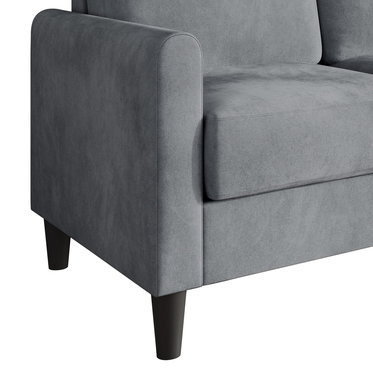 Home Design Goliad Velvet Arm Sofa with Pocket Spring, Soft Cushions, Clean Lines Design