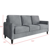 Home Design Goliad Velvet Arm Sofa with Pocket Spring, Soft Cushions, Clean Lines Design