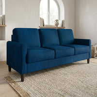 Home Design Goliad Velvet Arm Sofa with Pocket Spring, Soft Cushions, Clean Lines Design