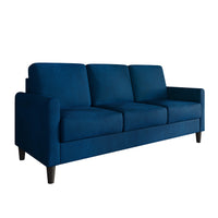 Home Design Goliad Velvet Arm Sofa with Pocket Spring, Soft Cushions, Clean Lines Design