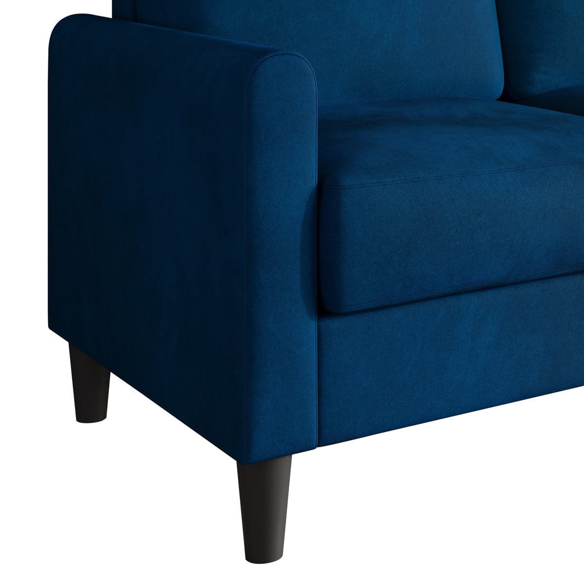 Home Design Goliad Velvet Arm Sofa with Pocket Spring, Soft Cushions, Clean Lines Design