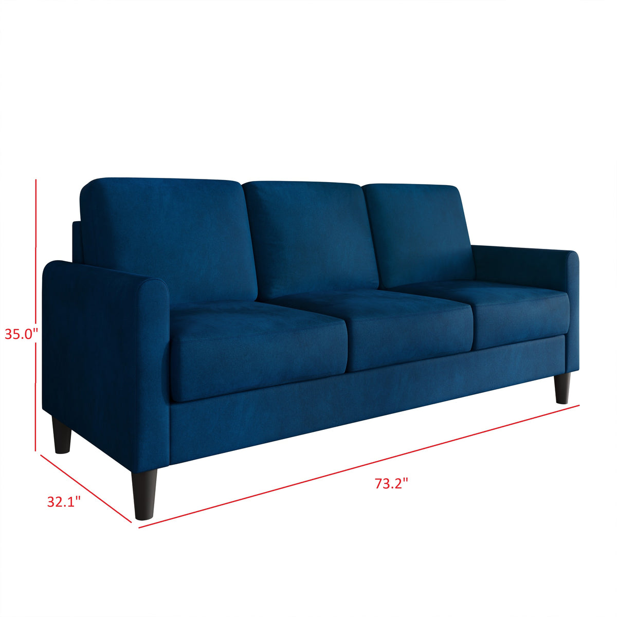 Home Design Goliad 2-Piece Velvet Living Room Set with Loveseat and Sofa, Pocket Spring Design, Soft Cushions, Clean Lines Design