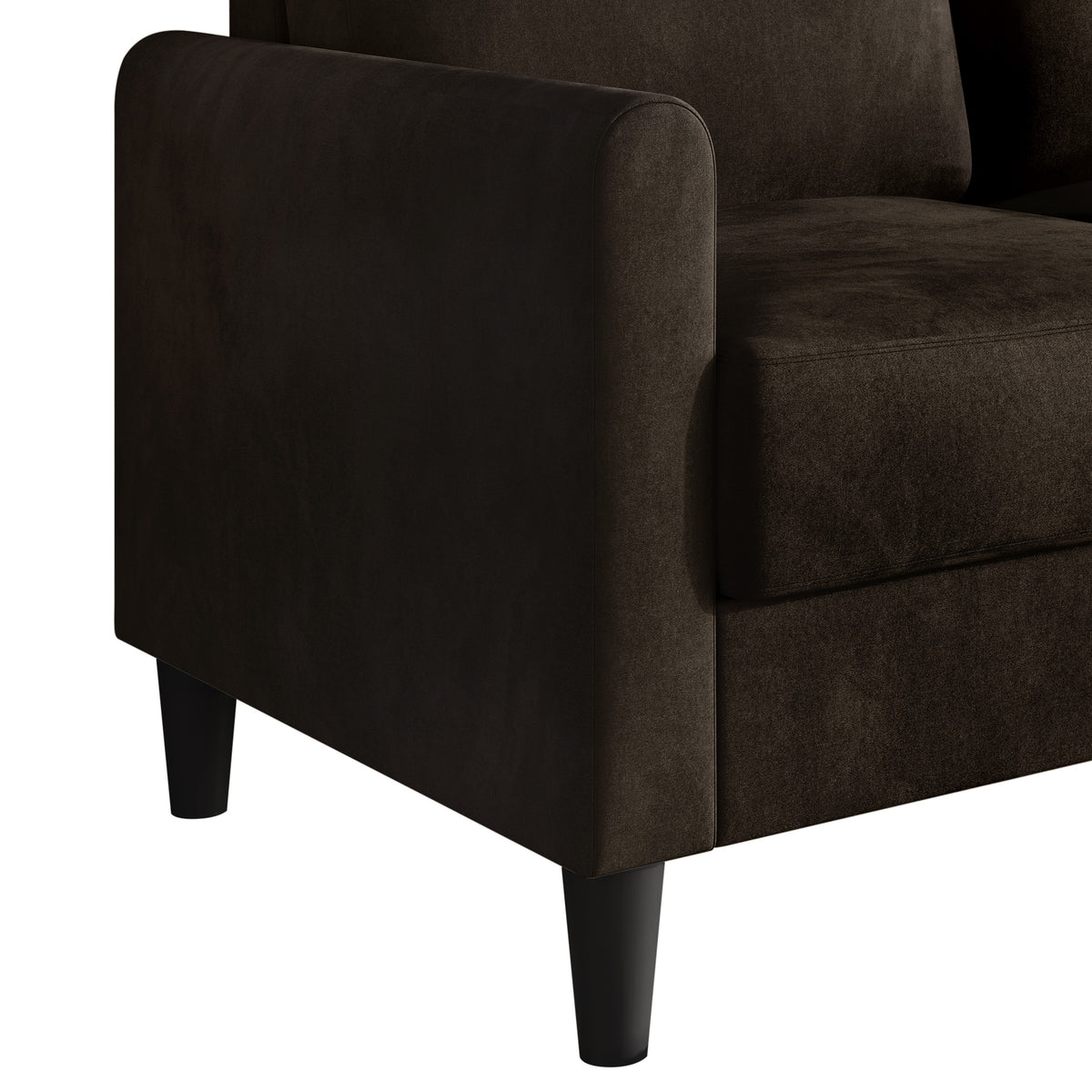 Home Design Goliad Velvet Arm Sofa with Pocket Spring, Soft Cushions, Clean Lines Design