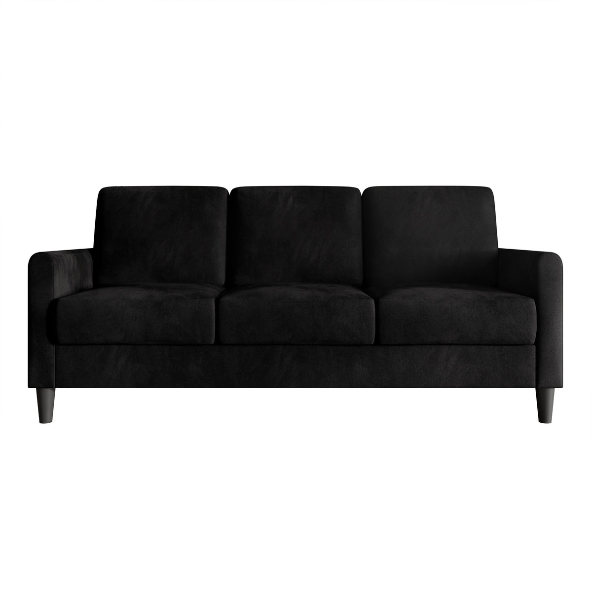 Home Design Goliad Velvet Arm Sofa with Pocket Spring, Soft Cushions, Clean Lines Design