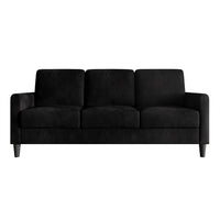 Home Design Goliad Velvet Arm Sofa with Pocket Spring, Soft Cushions, Clean Lines Design