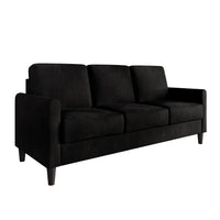 Home Design Goliad Velvet Arm Sofa with Pocket Spring, Soft Cushions, Clean Lines Design