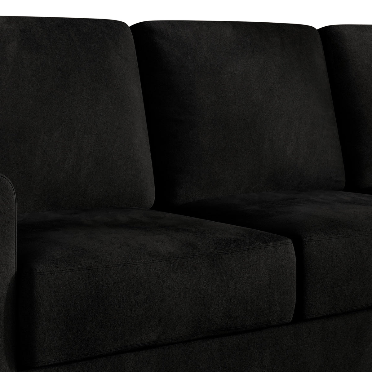 Home Design Goliad Velvet Arm Sofa with Pocket Spring, Soft Cushions, Clean Lines Design