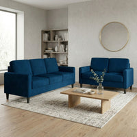 Home Design Goliad 2-Piece Velvet Living Room Set with Loveseat and Sofa, Pocket Spring Design, Soft Cushions, Clean Lines Design