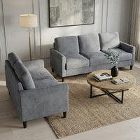 Home Design Goliad 2-Piece Velvet Living Room Set with Loveseat and Sofa, Pocket Spring Design, Soft Cushions, Clean Lines Design