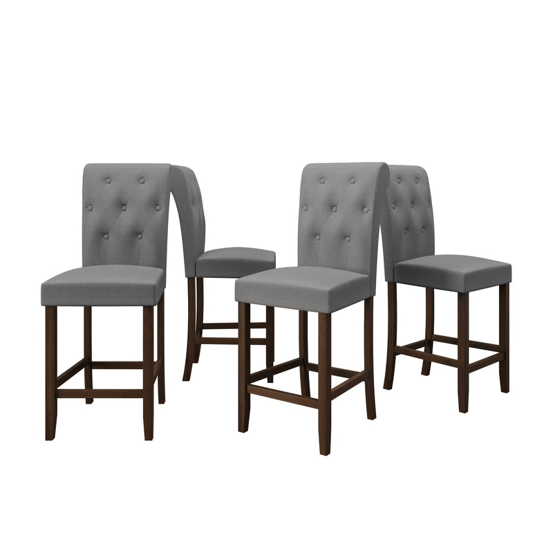 Home Design Dothan Counter Height Dining Chair (Set of 4), Gray/ Brown