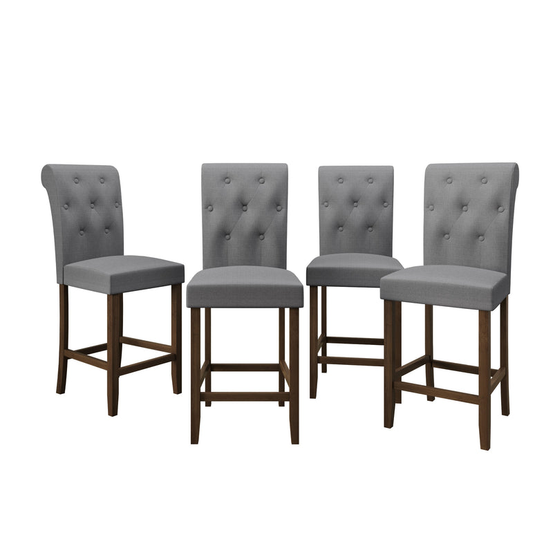 Home Design Dothan Counter Height Dining Chair (Set of 4), Gray/ Brown