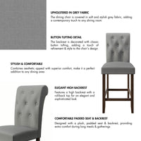 Home Design Dothan Counter Height Dining Chair (Set of 4), Gray/ Brown