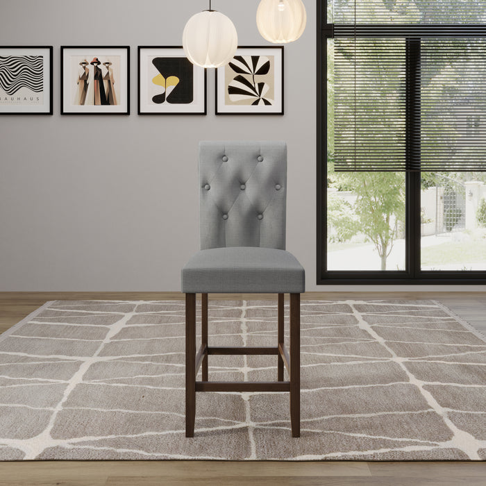 Home Design Dothan Counter Height Dining Chair (Set of 4), Gray/ Brown