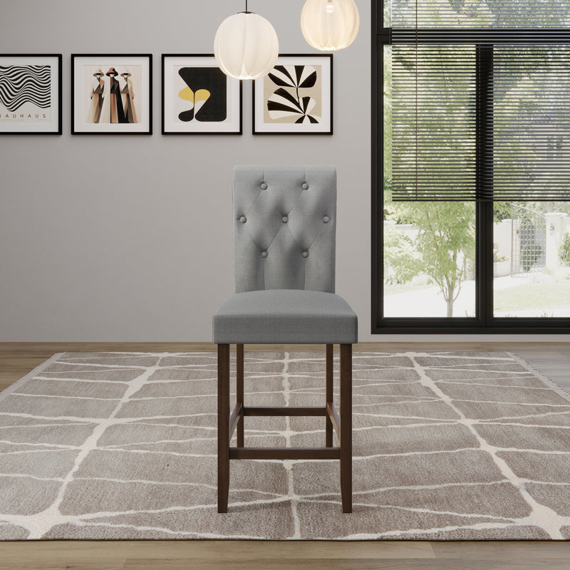 Home Design Dothan Counter Height Dining Chair (Set of 4), Gray/ Brown