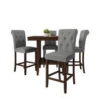 Home Design Dothan Counter Height 5 Piece Dining Set, Brown / Gray