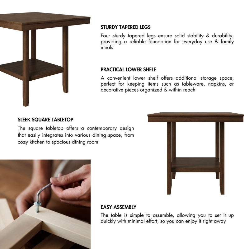 Home Design Dothan Counter Height Dining Table, Brown