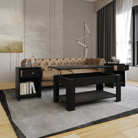Home Design Magnolia 3 Piece Coffee Table Set - Includes Coffee table with Lift-Up top and 2 End Tables