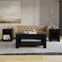 Home Design Magnolia 3 Piece Coffee Table Set - Includes Coffee table with Lift-Up top and 2 End Tables