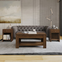 Home Design Magnolia 3 Piece Coffee Table Set - Includes Coffee table with Lift-Up top and 2 End Tables