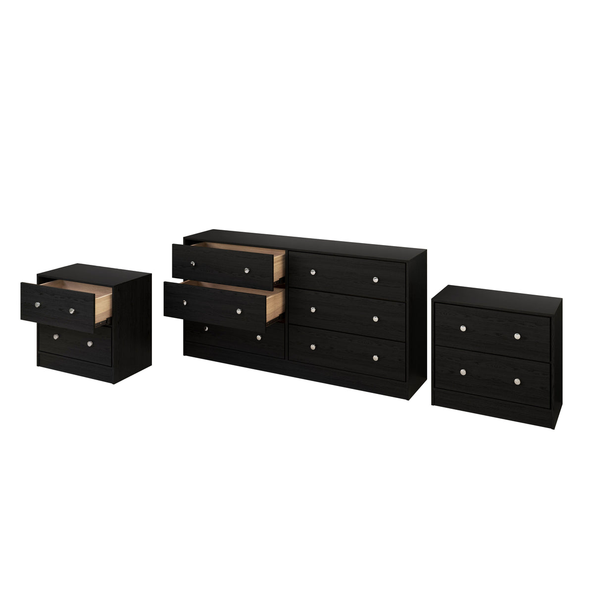 Altoona Dresser with 2 Nightstands with Ample Storage Capacity and Durable Construction, Modern Finish