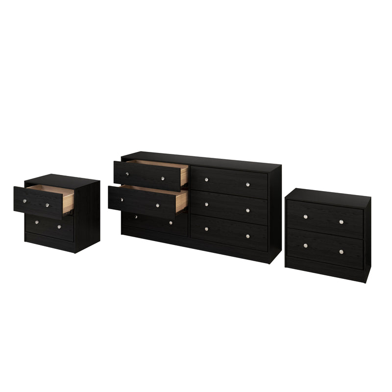 Altoona Dresser with 2 Nightstands with Ample Storage Capacity and Durable Construction, Modern Finish