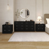Altoona Dresser with 2 Nightstands with Ample Storage Capacity and Durable Construction, Modern Finish