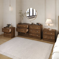 Altoona Dresser with 2 Nightstands with Ample Storage Capacity and Durable Construction, Modern Finish