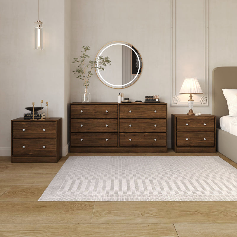 Altoona Dresser with 2 Nightstands with Ample Storage Capacity and Durable Construction, Modern Finish