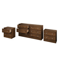 Altoona Dresser with 2 Nightstands with Ample Storage Capacity and Durable Construction, Modern Finish