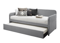 Home Design Porch & Den Anthony Upholstered Casual Daybed Set with Trundle, Gray