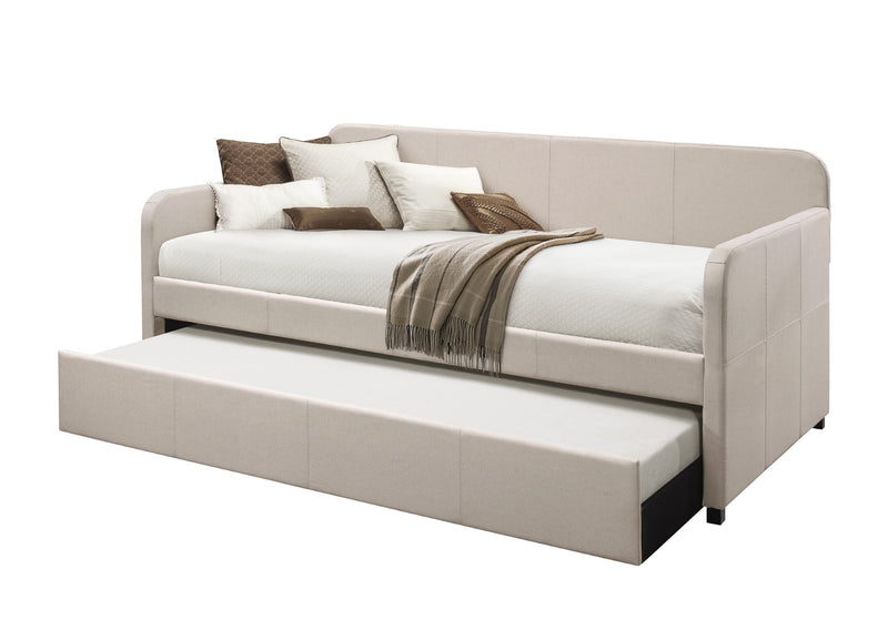 Home Design Porch & Den Anthony Upholstered Casual Daybed Set with Trundle, Gray