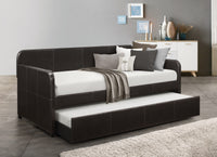 Home Design Porch & Den Anthony Upholstered Casual Daybed Set with Trundle, Gray