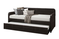 Home Design Porch & Den Anthony Upholstered Casual Daybed Set with Trundle, Gray