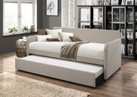 Home Design Porch & Den Anthony Upholstered Casual Daybed Set with Trundle, Gray