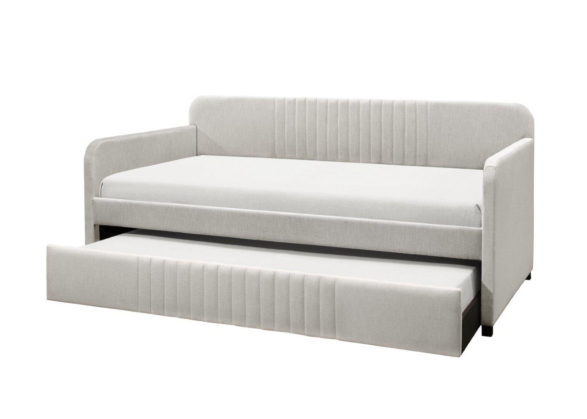 Home Design Amelia Linen Upholstered Daybed With Trundle