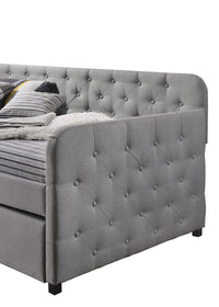 Home Design Uma Linen Upholstered Daybed with Button Tufting – Ideal for Bedroom or Guest Room