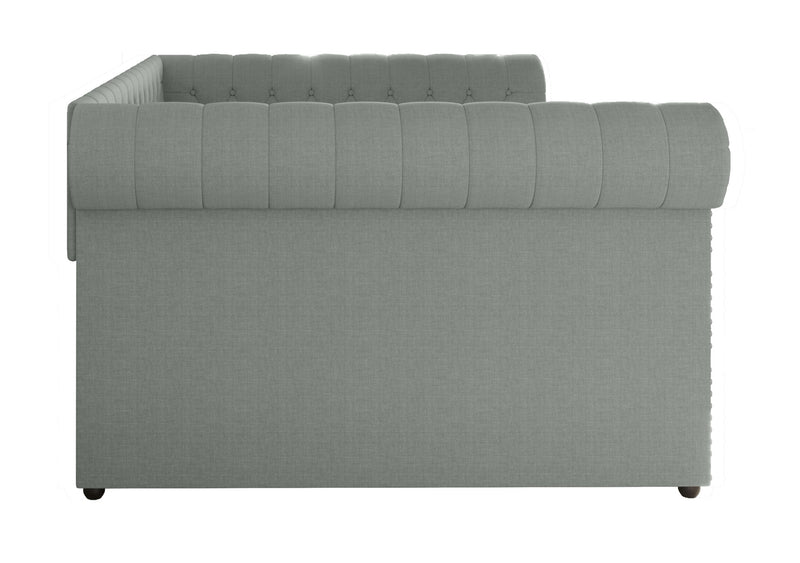 Home Design Venice Upholstered Daybed with Pull-Out Twin Trundle, Modern Sofa Bed for Guest Room or Bedroom