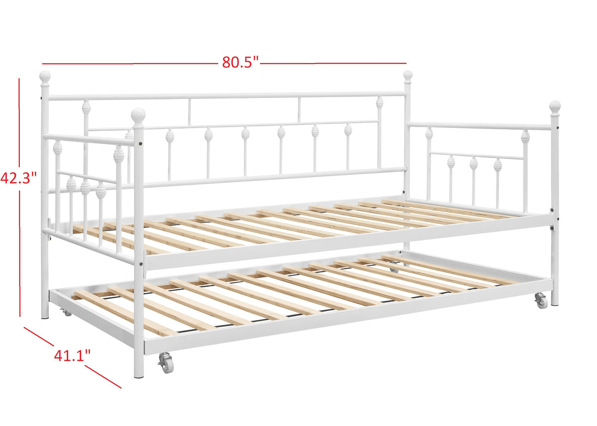 Aine Twin Metal Daybed with Trundle