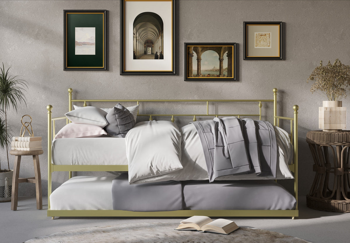 Aine Twin Metal Daybed with Trundle