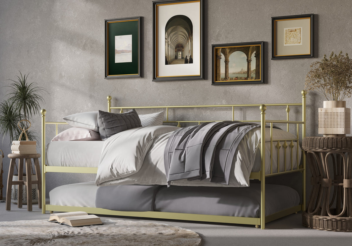 Aine Twin Metal Daybed with Trundle