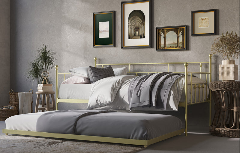 Aine Twin Metal Daybed with Trundle