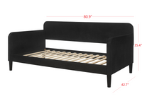 Home Design Savannah Velvet Upholstered Daybed
