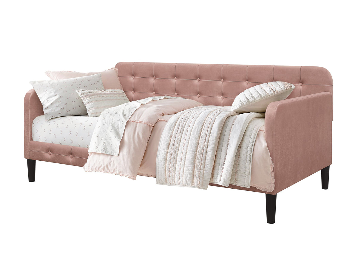 Chloe Twin Daybed with Velvet Upholstery, Button-Tufted Back, Stylish Versatile Seating and Sleeping Solution for Bedroom or Living Room