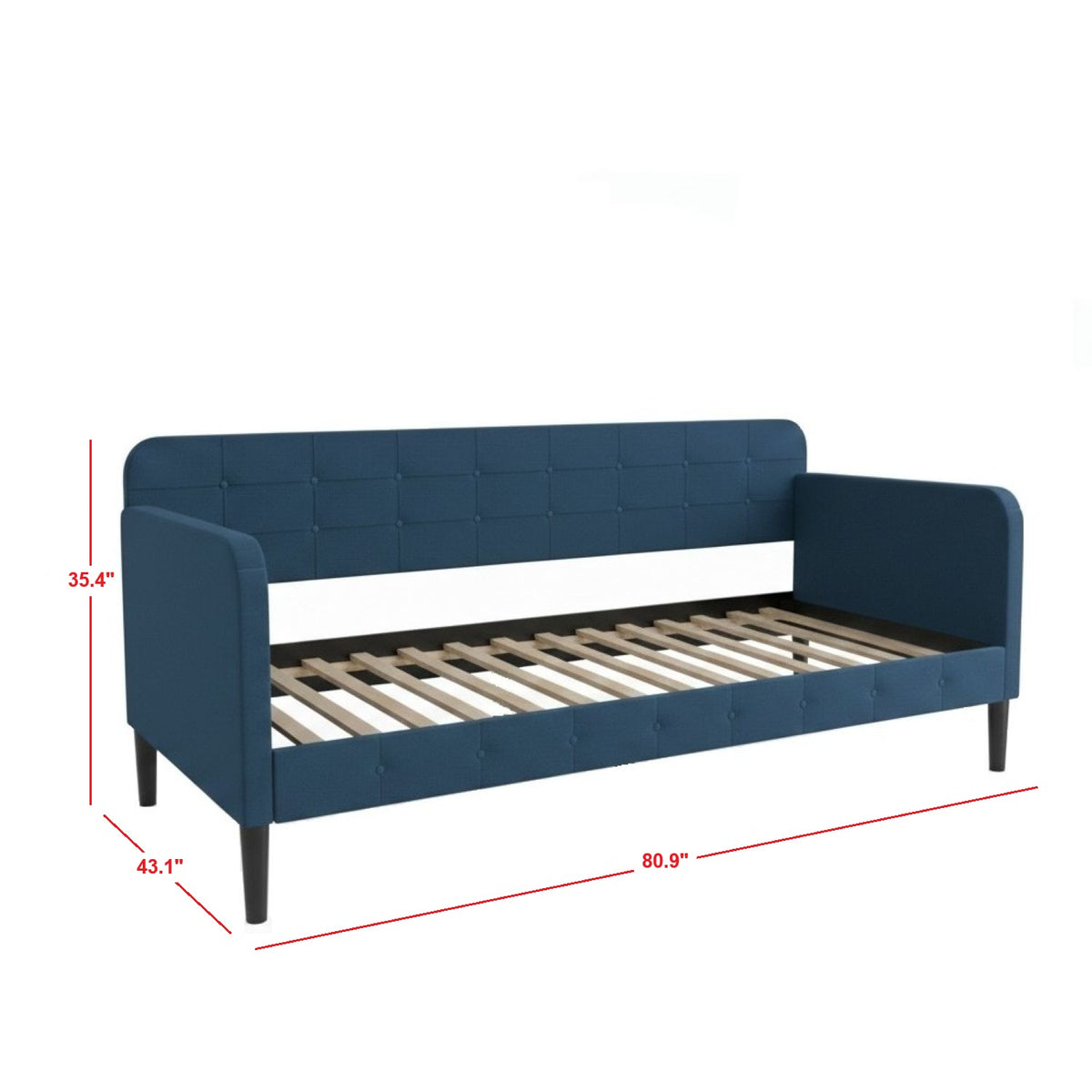 Chloe Twin Daybed with Velvet Upholstery, Button-Tufted Back, Stylish Versatile Seating and Sleeping Solution for Bedroom or Living Room
