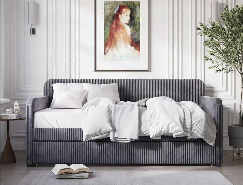Home Design Melissa Twin Upholstered Daybed With Trundle