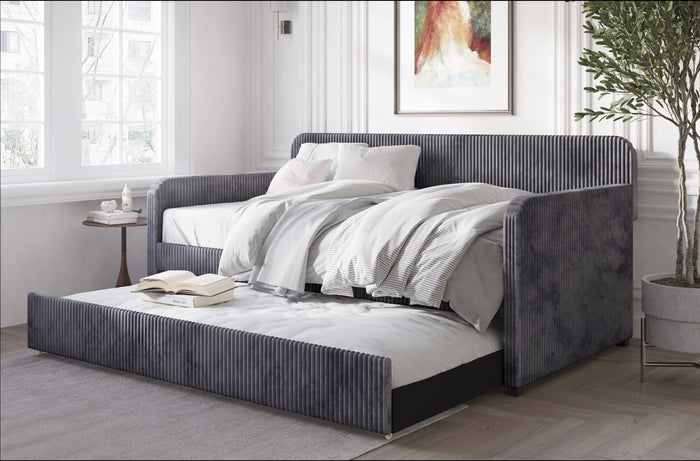 Home Design Melissa Twin Upholstered Daybed With Trundle