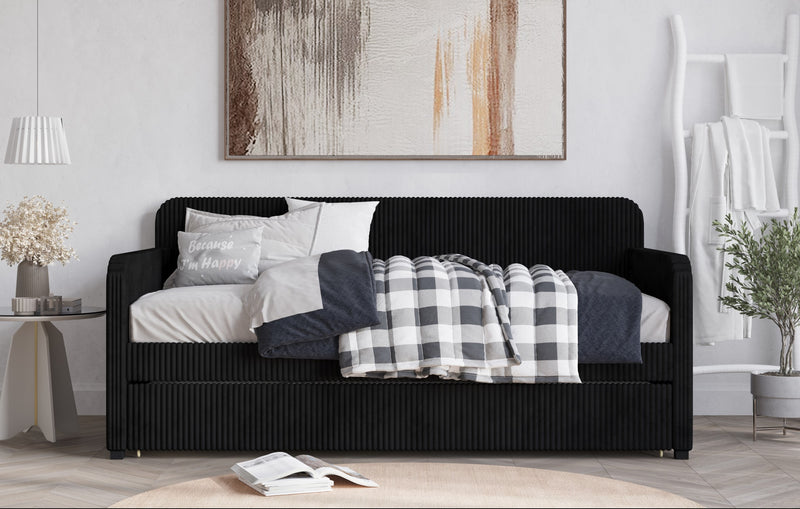 Home Design Melissa Twin Upholstered Daybed With Trundle