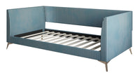 HMD Upholstered Easy Assembly Twin Daybed with Vertically Stitched Tufting