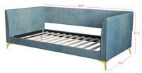HMD Upholstered Easy Assembly Twin Daybed with Vertically Stitched Tufting