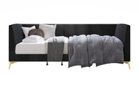 HMD Upholstered Easy Assembly Twin Daybed with Vertically Stitched Tufting